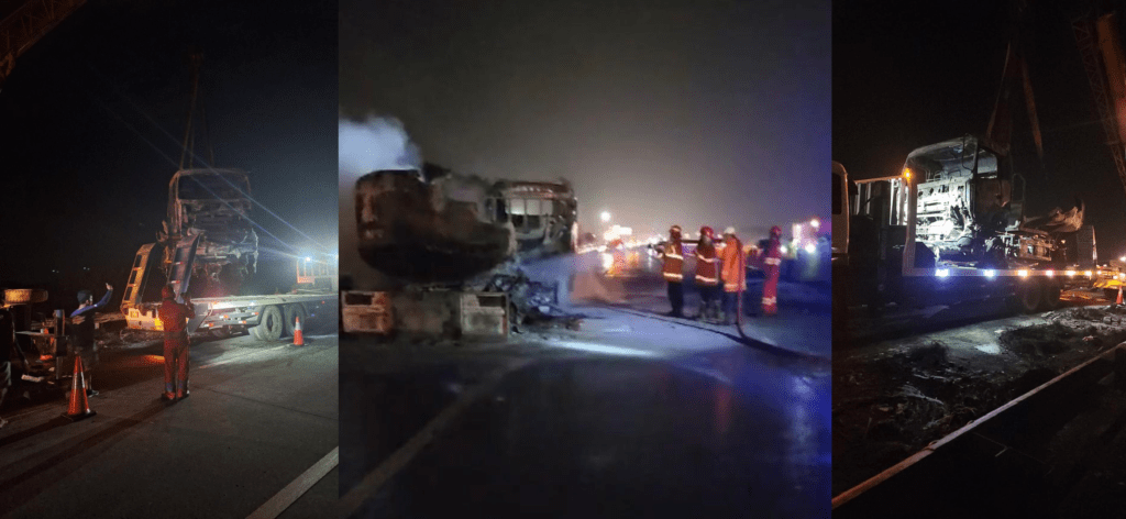 Kesigapan Damkar, Jasamarga dan Pertamina Padamkan Mobil Tangki di&nbsp;Tol